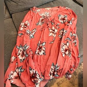 Billabong Coral Floral Blouse